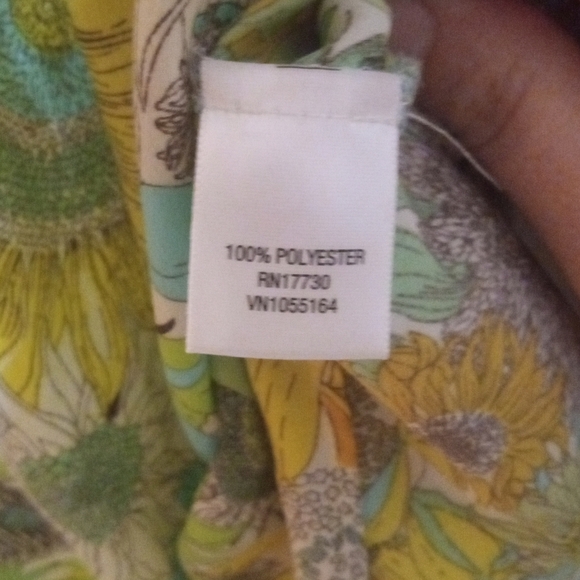 Liberty of London Target Bright Yellow Green Floral Flowy Blouse Top Size XL - Picture 7 of 7
